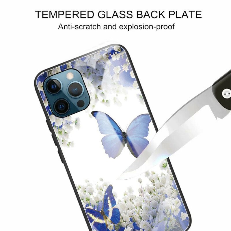 Deksel Til iPhone 13 Pro Sommerfugldesign Herdet Glass