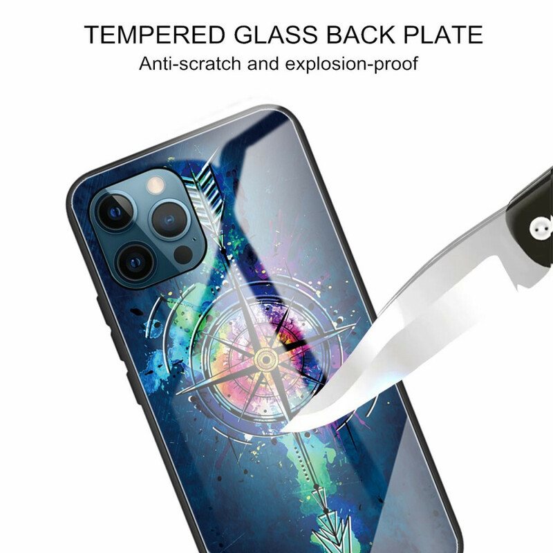 Deksel Til iPhone 13 Pro Vindrose Herdet Glass