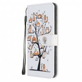 Folio Deksel Til iPhone 13 Pro Med Kjede Funky Cats Med Stropp