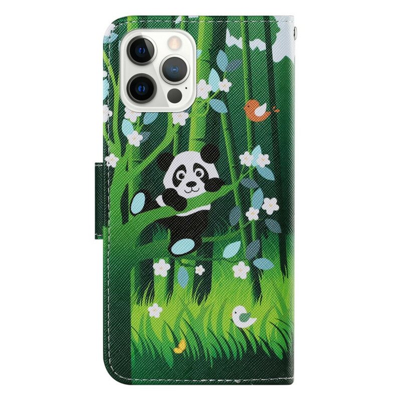 Folio Deksel Til iPhone 13 Pro Panda Walk