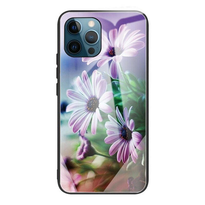 Mobildeksel Til iPhone 13 Pro Realistiske Blomster I Herdet Glass