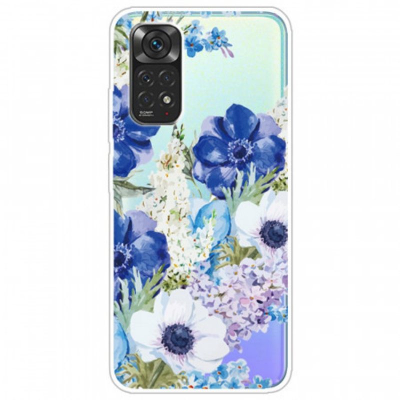 Deksel Til Xiaomi Redmi Note 11 Pro / 11 Pro 5G Akvarell Blå Blomster