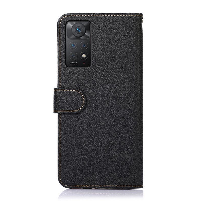 Folio Deksel Til Xiaomi Redmi Note 11 Pro / 11 Pro 5G Litchi Stil Rfid Khazneh