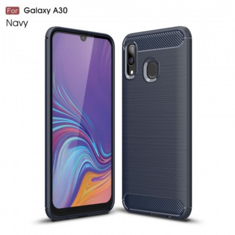 Mobildeksel Til Samsung Galaxy A30 Børstet Karbonfiber