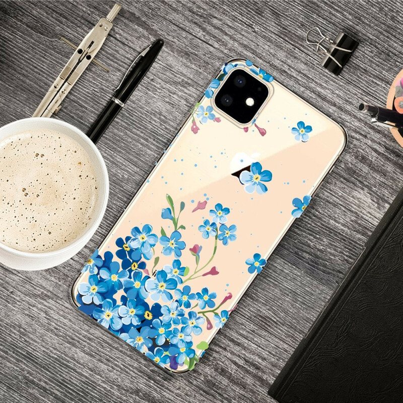 Deksel Til iPhone 11 Bukett Med Blå Blomster