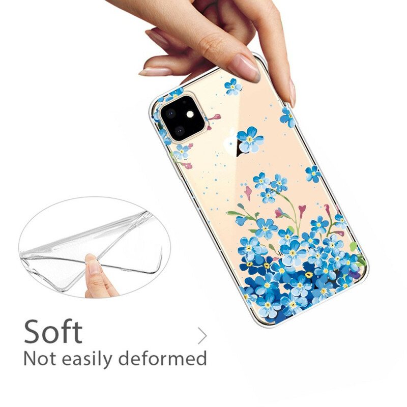 Deksel Til iPhone 11 Bukett Med Blå Blomster