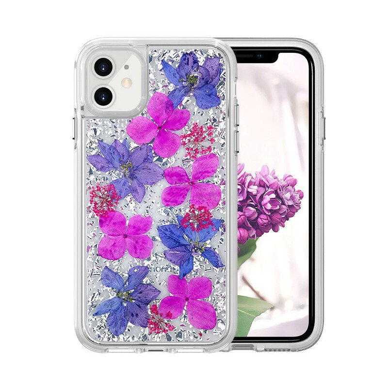 Deksel Til iPhone 11 Luksuriøse Blomsterpaljetter