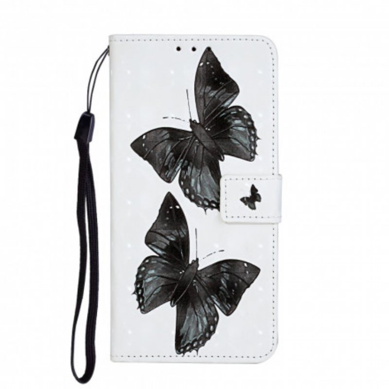 Folio Deksel Til iPhone 11 Med Kjede Butterfly Justerbar Stropp