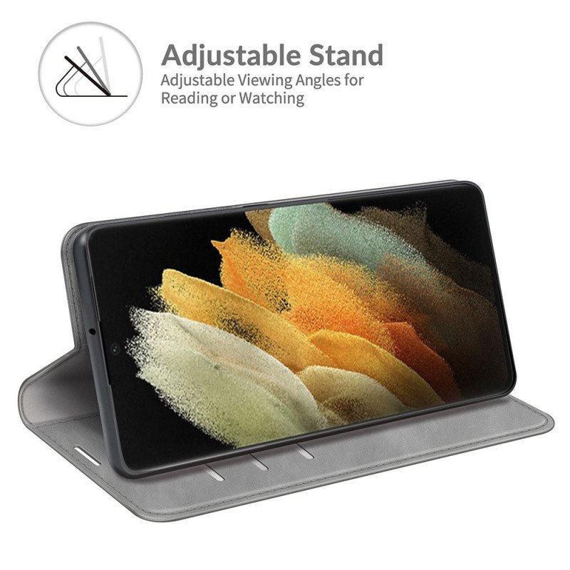 Beskyttelse Deksel Til Samsung Galaxy S22 Ultra 5G Folio Deksel Stil Skinndesign