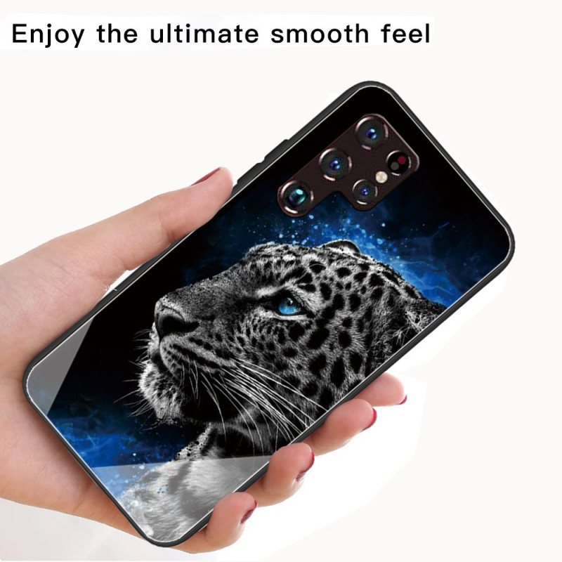 Deksel Til Samsung Galaxy S22 Ultra 5G Feline Face Herdet Glass