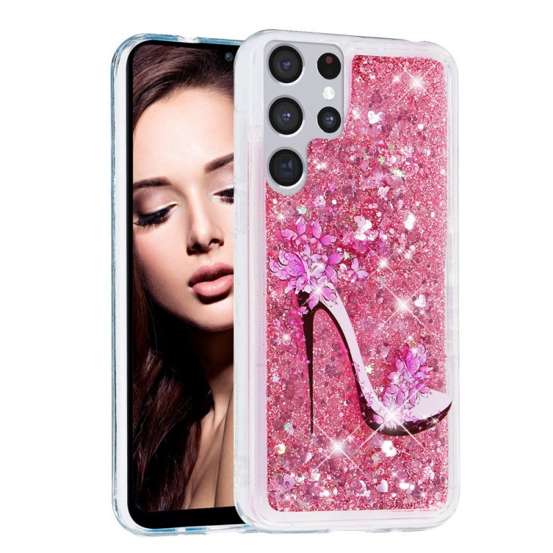 Deksel Til Samsung Galaxy S22 Ultra 5G Glitter Pumpe