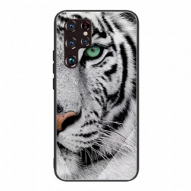 Deksel Til Samsung Galaxy S22 Ultra 5G Tiger Herdet Glass