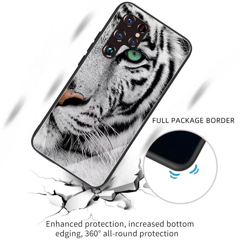 Deksel Til Samsung Galaxy S22 Ultra 5G Tiger Herdet Glass