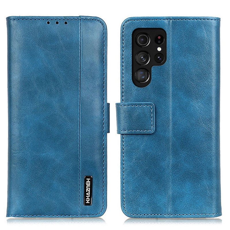 Folio Deksel Til Samsung Galaxy S22 Ultra 5G Faux Leather Elegance Khazneh