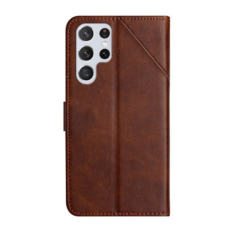 Folio Deksel Til Samsung Galaxy S22 Ultra 5G X Design Geo Leather Style