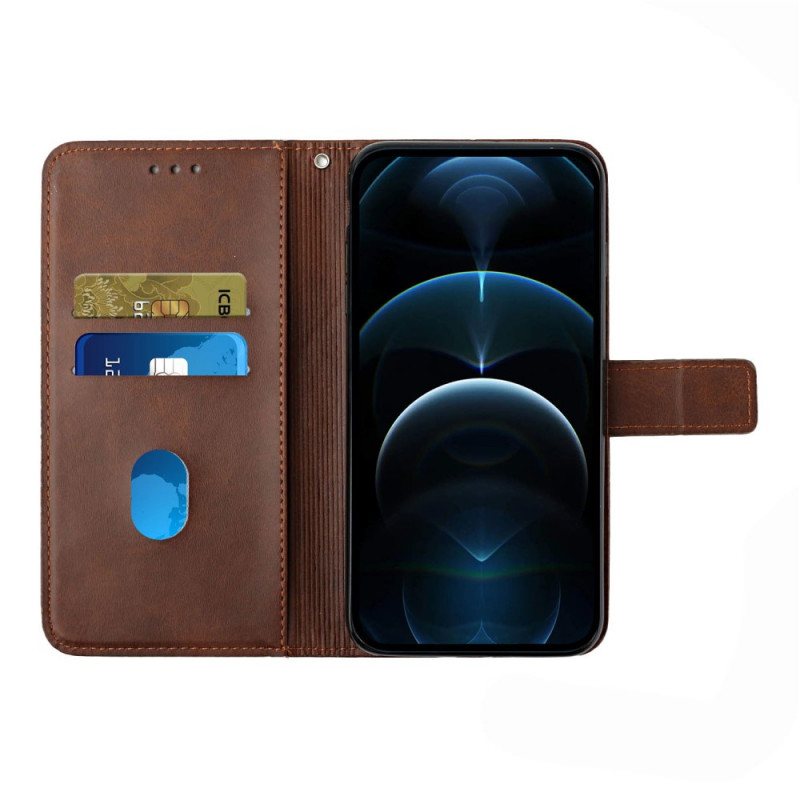 Folio Deksel Til Samsung Galaxy S22 Ultra 5G X Design Geo Leather Style