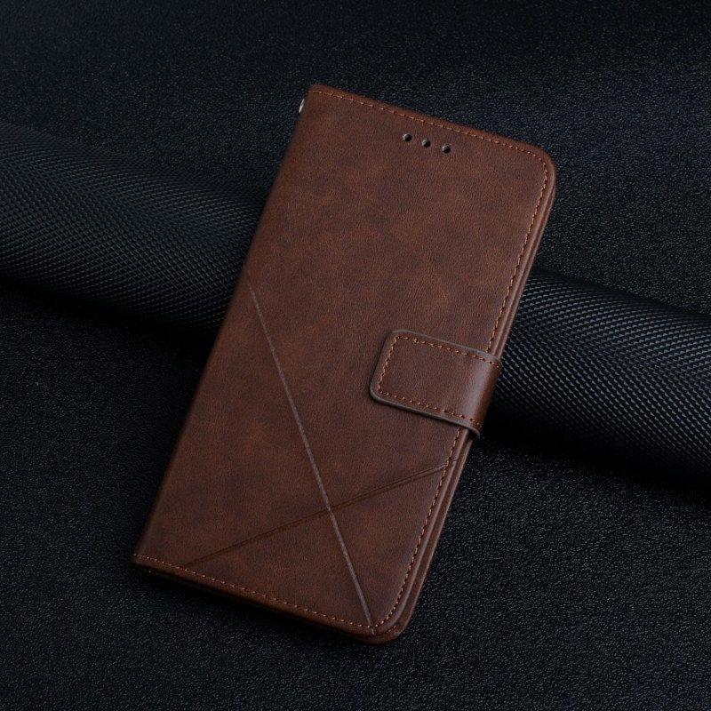 Folio Deksel Til Samsung Galaxy S22 Ultra 5G X Design Geo Leather Style