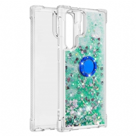 Mobildeksel Til Samsung Galaxy S22 Ultra 5G Glitter Ring-bracket