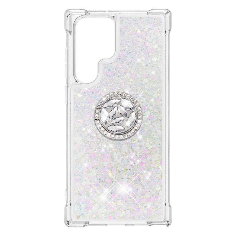 Mobildeksel Til Samsung Galaxy S22 Ultra 5G Glitter Ring-bracket