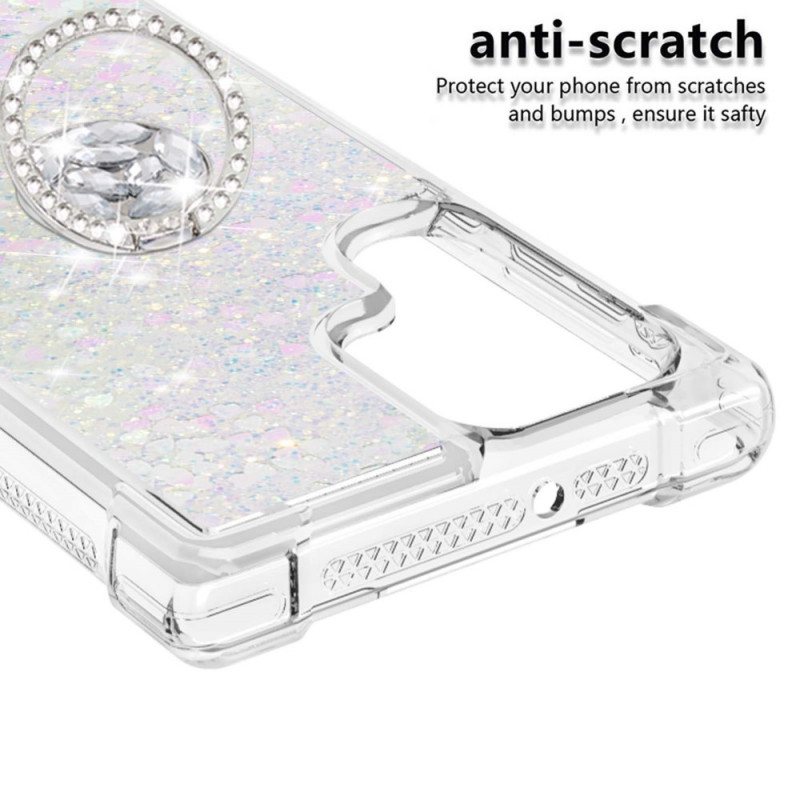 Mobildeksel Til Samsung Galaxy S22 Ultra 5G Glitter Ring-bracket