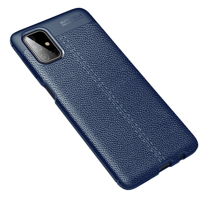 Deksel Til Samsung Galaxy M51 Dobbel Linje Litchi Leather Effect