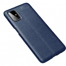 Deksel Til Samsung Galaxy M51 Dobbel Linje Litchi Leather Effect