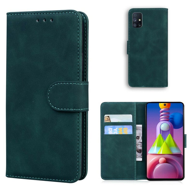 Folio Deksel Til Samsung Galaxy M51 Monokrom Skinneffekt