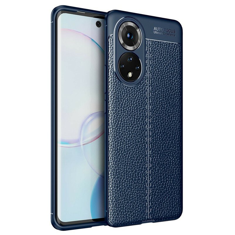 Deksel Til Huawei Nova 9 Dobbel Linje Litchi Leather Effect