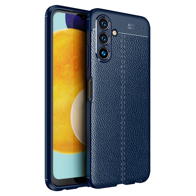 Deksel Til Samsung Galaxy A13 5G / A04s Dobbel Linje Litchi Leather Effect