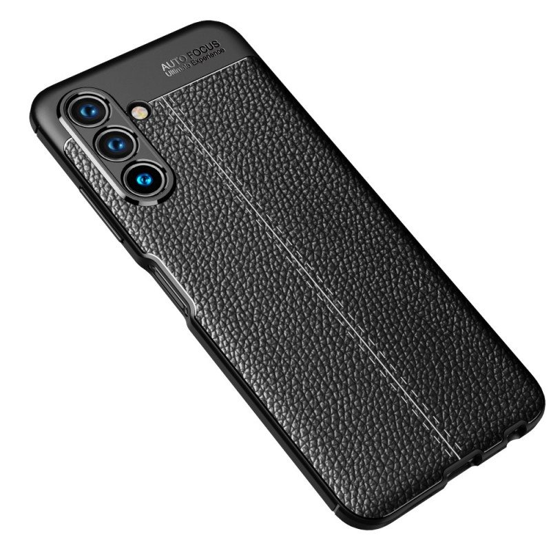 Deksel Til Samsung Galaxy A13 5G / A04s Dobbel Linje Litchi Leather Effect