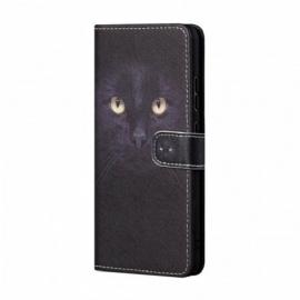 Folio Deksel Til Samsung Galaxy A13 5G / A04s Med Kjede Strappy Black Cat Eyes
