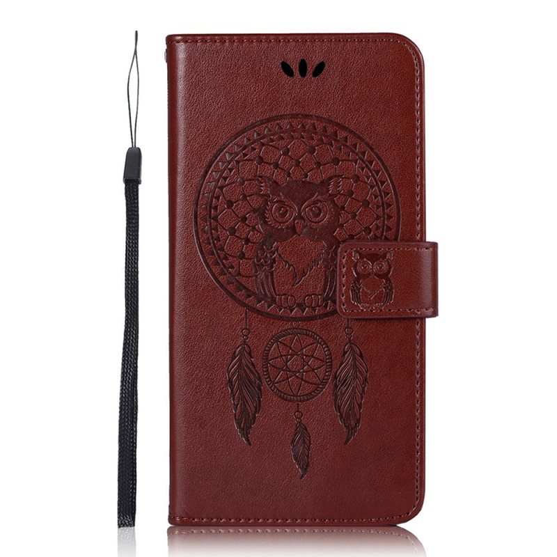 Folio Deksel Til Samsung Galaxy A13 5G / A04s Skinneffekt Dream Catcher Owl