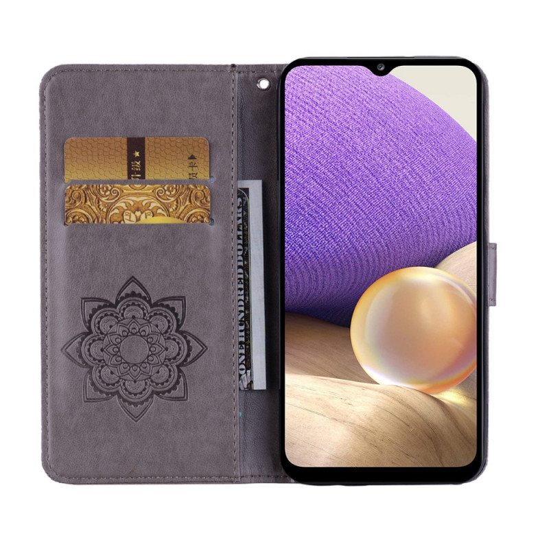 Folio Deksel Til Samsung Galaxy A13 5G / A04s Ugle Mandala Og Sjarm