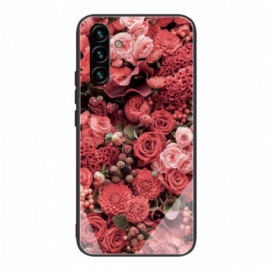 Mobildeksel Til Samsung Galaxy A13 5G / A04s Rose Blomster Herdet Glass