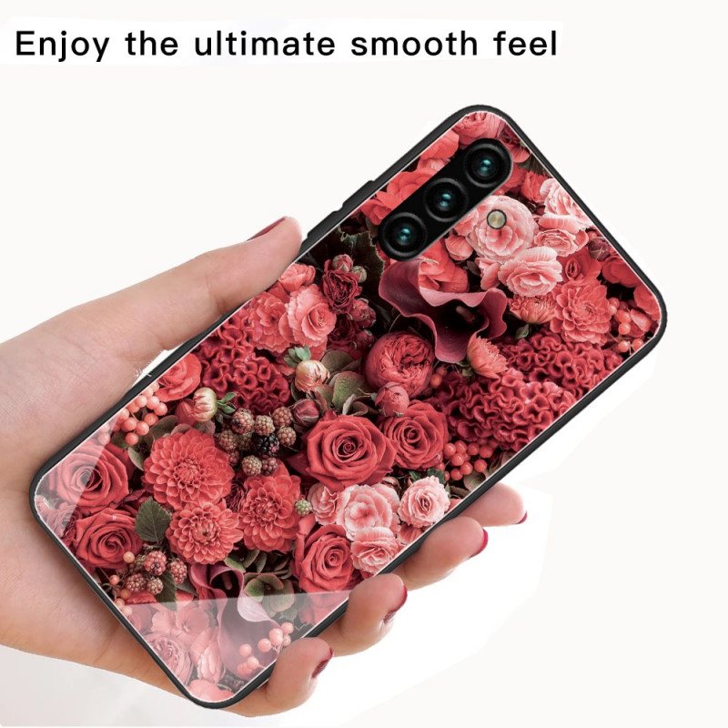 Mobildeksel Til Samsung Galaxy A13 5G / A04s Rose Blomster Herdet Glass