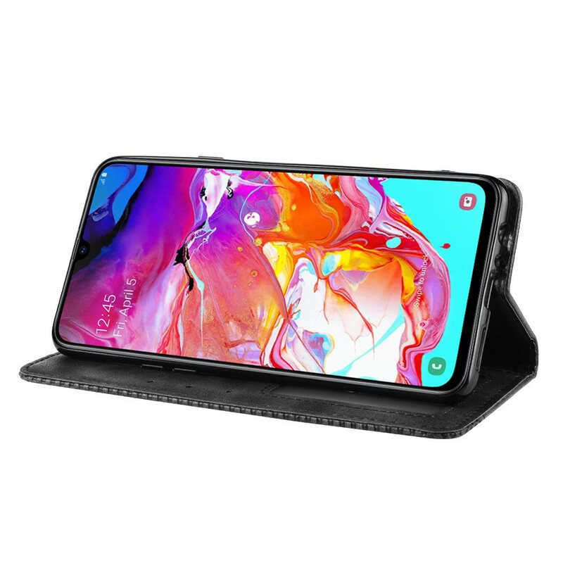 Beskyttelse Deksel Til Samsung Galaxy A20s Folio Deksel Stilisert Vintage Skinneffekt