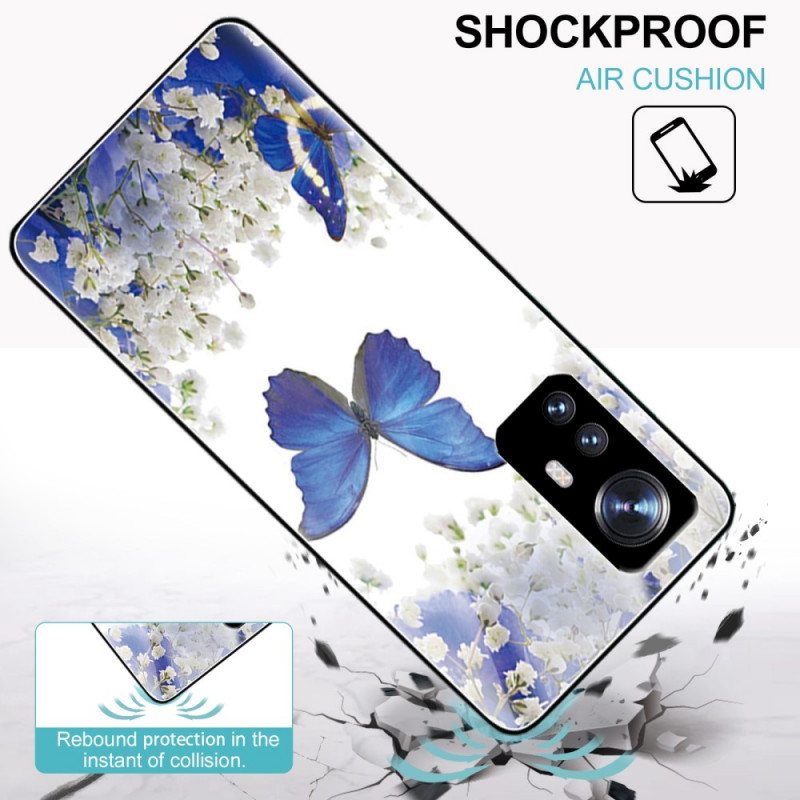 Deksel Til Xiaomi 12 Pro Royal Butterflies Herdet Glass