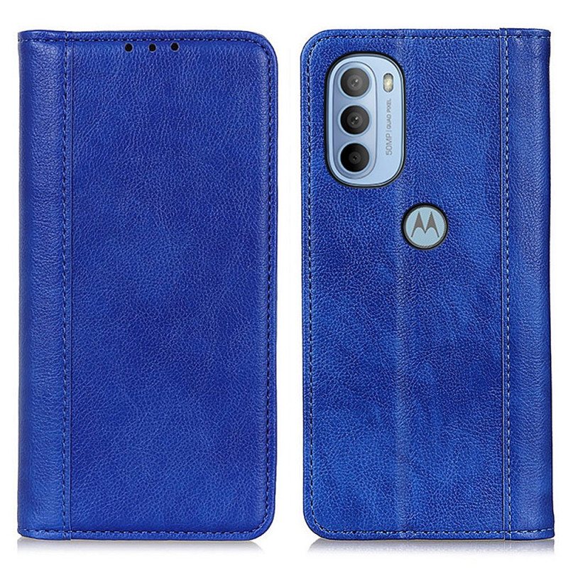 Beskyttelse Deksel Til Moto G41 / G31 Folio Deksel Elegance Split Litchi Leather