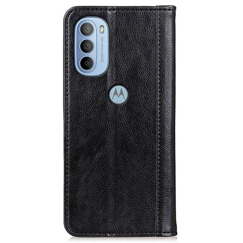 Beskyttelse Deksel Til Moto G41 / G31 Folio Deksel Elegance Split Litchi Leather