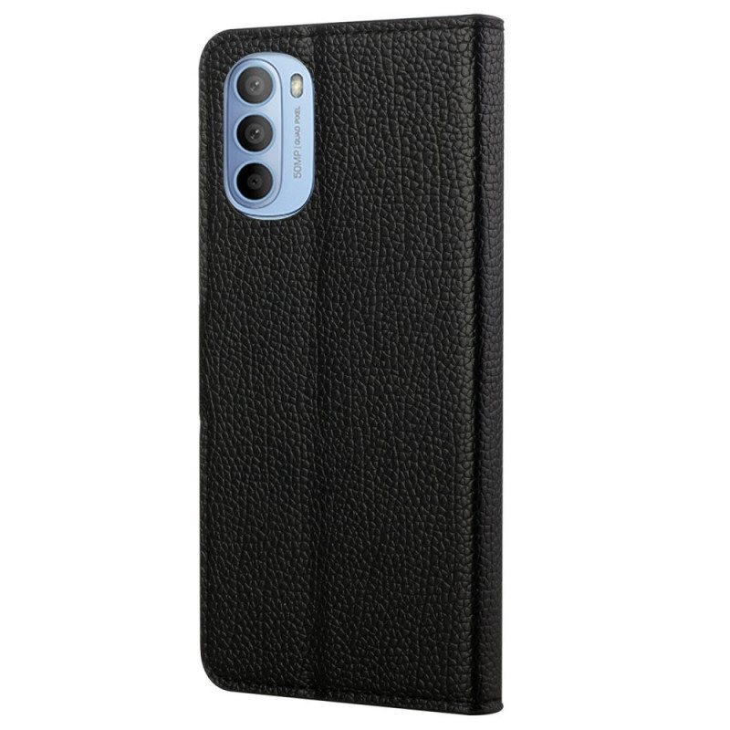 Folio Deksel Til Moto G41 / G31 Litchi Grain Leather Effect