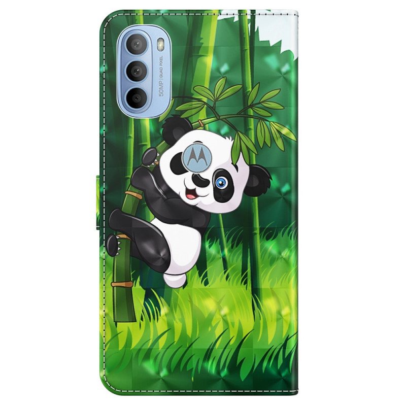 Folio Deksel Til Moto G41 / G31 Panda Og Bambus