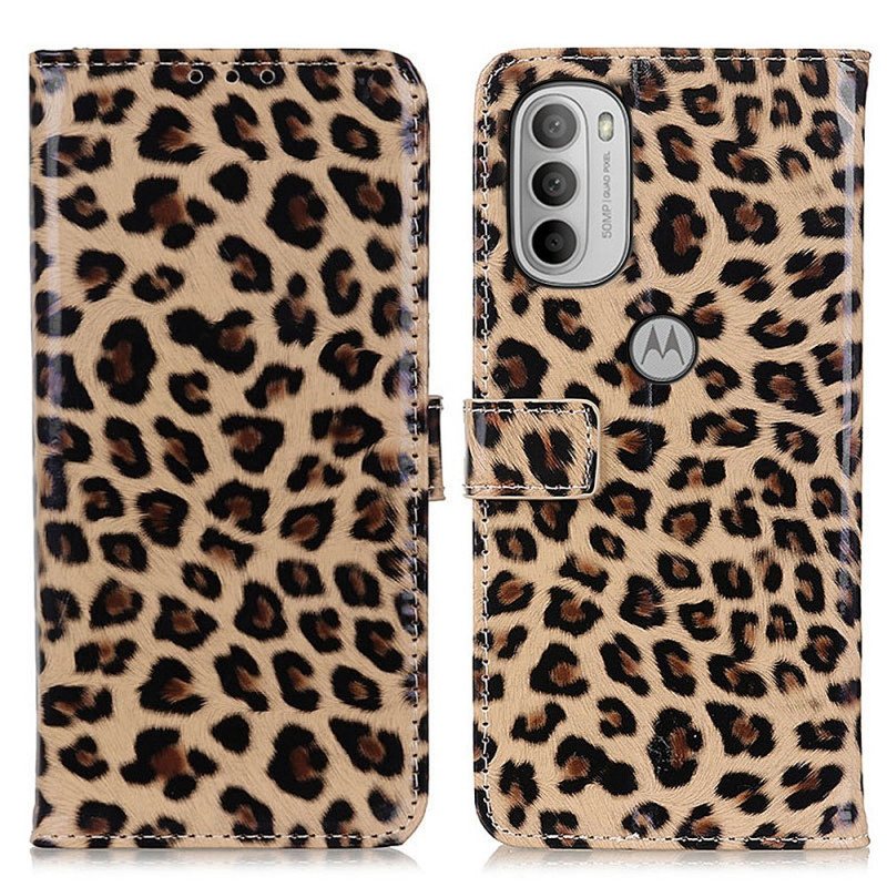 Folio Deksel Til Moto G41 / G31 Vanlig Leopard