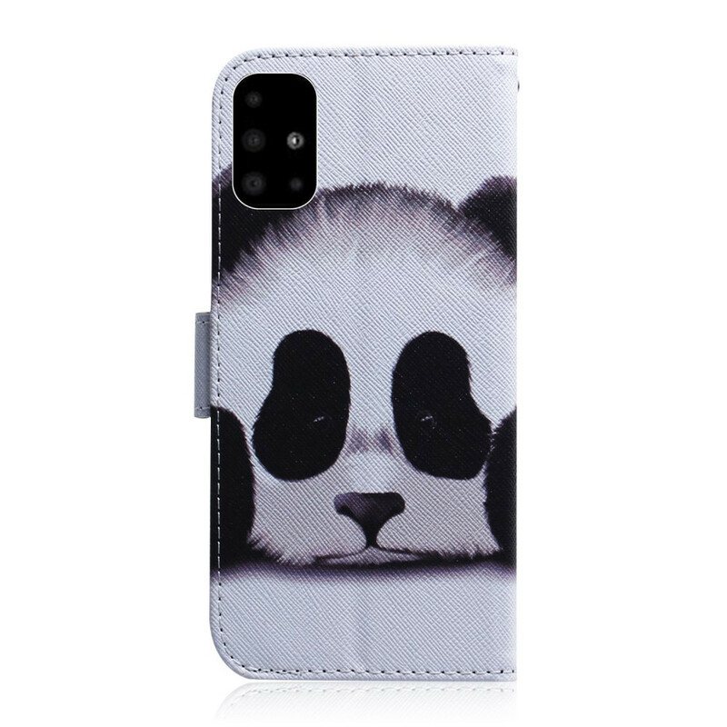 Folio Deksel Til Samsung Galaxy A51 Panda Ansikt