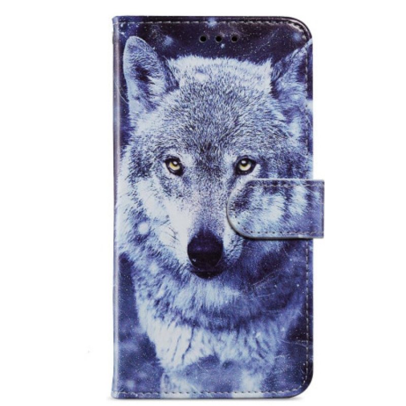 Folio Deksel Til Google Pixel 7A Med Kjede Min Strappy Wolf