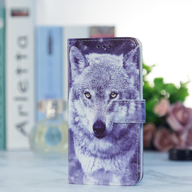 Folio Deksel Til Google Pixel 7A Med Kjede Min Strappy Wolf