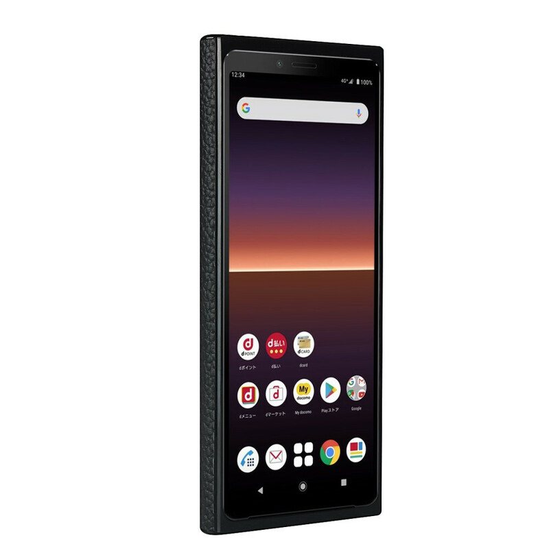 Deksel Til Sony Xperia 10 II Ekte Litchi-skinn Med Stropp